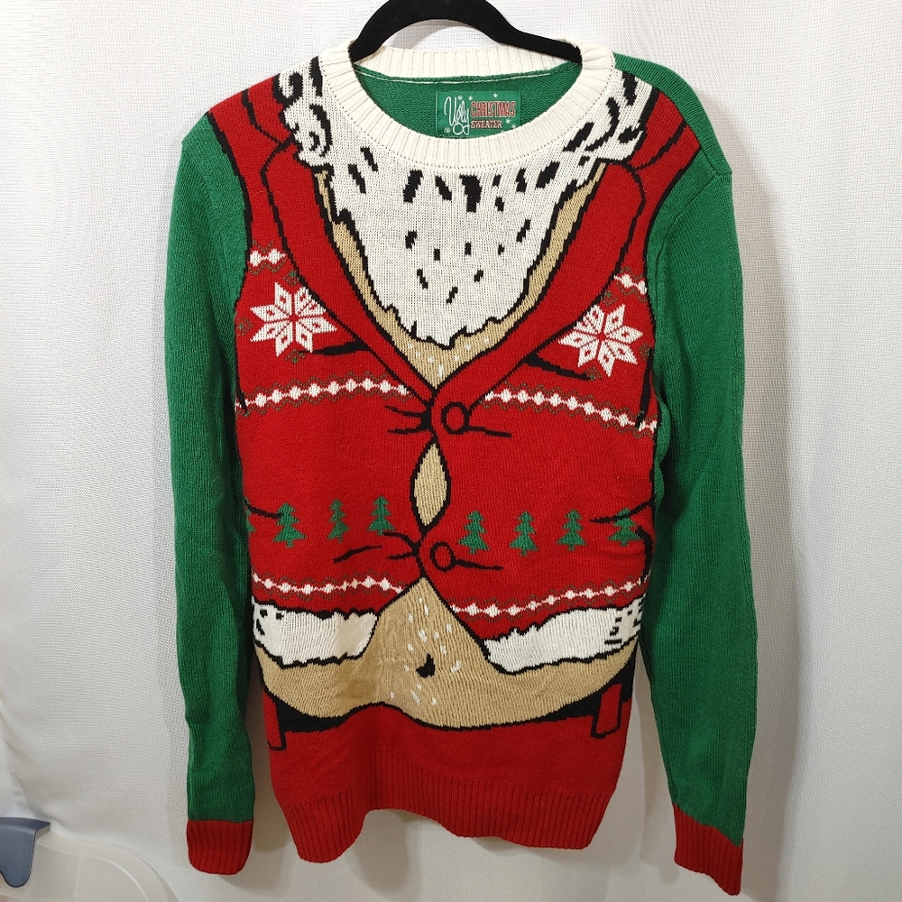 Ugly Christmas Sweater Mens or Womens Sz Medium Santa